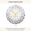 MACKENZIE-CHILDS Wall Clock, Decorative Clock for Kitchen and Living Room, Purple-and-White Violet Check(Violet Check)