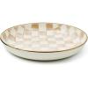 MACKENZIE-CHILDS Enamel Abundant Bowl, Decorative or Serving Bowl, 13-Cup Capacity, Purple-and-White Violet Check(Mocha Check)