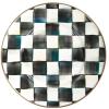 MACKENZIE-CHILDS Enamel Salad and Dessert Plate, Small Plate for a Dessert or Appetizer Dish, 8 Inches, Purple-and-White Violet Check(Courtly Check)