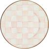 MACKENZIE-CHILDS Enamel Salad and Dessert Plate, Small Plate for a Dessert or Appetizer Dish, 8 Inches, Purple-and-White Violet Check(Rosy Check)