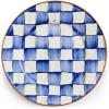 MACKENZIE-CHILDS Enamel Salad and Dessert Plate, Small Plate for a Dessert or Appetizer Dish, 8 Inches, Purple-and-White Violet Check(Royal Check)