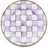 MACKENZIE-CHILDS Enamel Salad and Dessert Plate, Small Plate for a Dessert or Appetizer Dish, 8 Inches, Purple-and-White Violet Check(Violet Check)