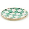 MACKENZIE-CHILDS Enamel Saucer, Small Coffee and Teacup Saucer, Purple-and White Violet Check(Emerald Check)