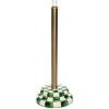 MACKENZIE-CHILDS Enamel Toilet-Tissue Storage, Decorative Toilet-Paper-Holder Stand for Bathroom, Purple-and-White Violet Check(Emerald Check)
