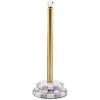 MACKENZIE-CHILDS Enamel Toilet-Tissue Storage, Decorative Toilet-Paper-Holder Stand for Bathroom, Purple-and-White Violet Check(Violet Check)