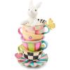MACKENZIE-CHILDS Frolic Spring Stacked Teacup Bunny Figurine