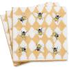 MACKENZIE-CHILDS Pack of 20 Dinner Paper Napkins, Decorative Napkins for Parties, Purple-and-White Violet Check(Queen Bee)