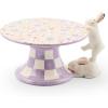 MACKENZIE-CHILDS Posie Patch Mini Bunny Ceramic Pedestal Platter