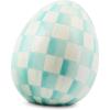 MACKENZIE-CHILDS Violet Check Small Egg Figurine(Aqua Check)