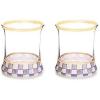 MACKENZIE-CHILDS Violet Check Tumbler Glass, Set of 2(Violet Check)