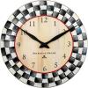 MACKENZIE-CHILDS Wall Clock, Decorative Clock for Kitchen and Living Room, Purple-and-White Violet Check(Courtly Check)
