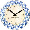 MACKENZIE-CHILDS Wall Clock, Decorative Clock for Kitchen and Living Room, Purple-and-White Violet Check(Royal Check)