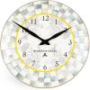 MACKENZIE-CHILDS Wall Clock, Decorative Clock for Kitchen and Living Room, Purple-and-White Violet Check(Sterling Check)