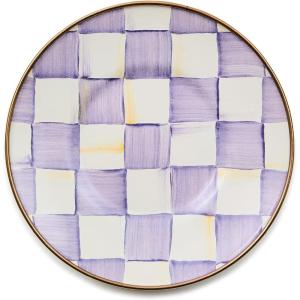 MACKENZIE-CHILDS Enamel Saucer, Small Coffee and Teacup Saucer, Purple-and White Violet Check(Violet Check)