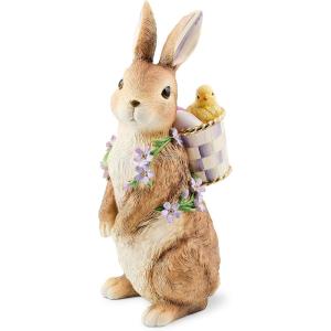 MACKENZIE-CHILDS Pansy Party Bunny with Pack Figurine