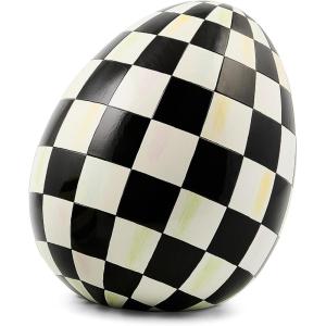 MACKENZIE-CHILDS Violet Check Small Egg Figurine(Courtly Check)