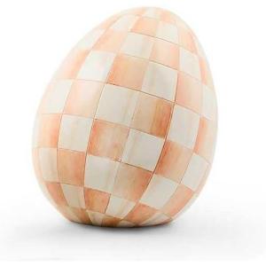MACKENZIE-CHILDS Violet Check Small Egg Figurine(Rosy Check)