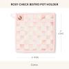 MACKENZIE-CHILDS Bistro Pot Holder, Decorative Hot Pad for Kitchen, Cute Kitchen Accessory, Pink-and-White Rosy Check