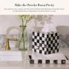 MACKENZIE-CHILDS Boutique Square Capiz Tissue-Box Cover, Decorative Tissue Holder, Pink-and-White Rosy Check(Courtly Check)