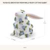 MACKENZIE-CHILDS Patience Brewster Periwinkle Peony Rabbit Figurine, Spring Rabbit Decor, Sitting