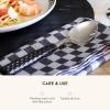 MACKENZIE-CHILDS Set of 4 Cotton Napkins, Cloth Dinner Napkins, Pink Check(Black Check)