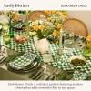 MACKENZIE-CHILDS Set of 4 Cotton Napkins, Cloth Dinner Napkins, Pink Check(Dark Green Check)
