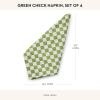 MACKENZIE-CHILDS Set of 4 Cotton Napkins, Cloth Dinner Napkins, Pink Check(Green Check)