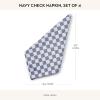 MACKENZIE-CHILDS Set of 4 Cotton Napkins, Cloth Dinner Napkins, Pink Check(Navy Check)