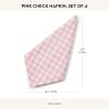 MACKENZIE-CHILDS Set of 4 Cotton Napkins, Cloth Dinner Napkins, Pink Check(Pink Check)