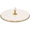 MACKENZIE-CHILDS Cheese Course, Cute Cheese Board and Serving Board for Charcuterie, Pink-and-White Rosy Check