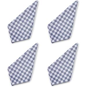 MACKENZIE-CHILDS Set of 4 Cotton Napkins, Cloth Dinner Napkins, Pink Check(Navy Check)