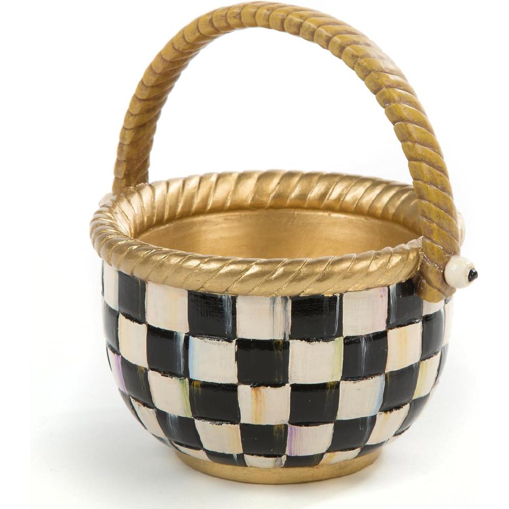 image:imageMACKENZIECHILDS Courtly Check Small Basket Cute Basket for Gifts and Storage Spring and Easter Basket Decor