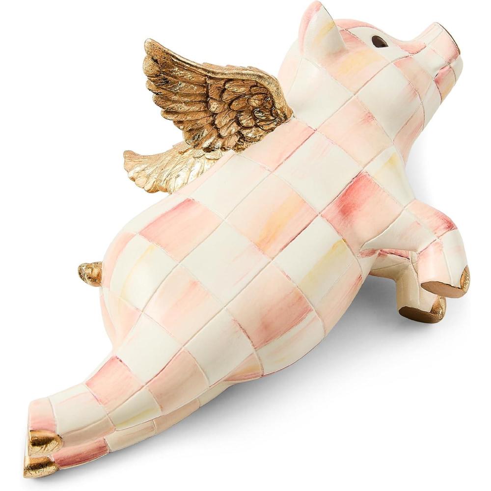 image:imageMACKENZIECHILDS Pot Climber Decorative Indoor and Outdoor Planter Hanging Decor PinkandWhite Rosy Check Funny BunnyRosy Check Flying Pig