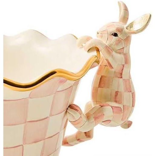image:imageMACKENZIECHILDS Pot Climber Decorative Indoor and Outdoor Planter Hanging Decor PinkandWhite Rosy Check Funny BunnyRosy Check Funny Bunny