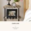 MACKENZIE-CHILDS Black Faux-Leather 5″ x 7″ Photo Frame, Cute Standing Picture Frame