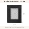 MACKENZIE-CHILDS Black Faux-Leather 5″ x 7″ Photo Frame, Cute Standing Picture Frame