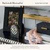 MACKENZIE-CHILDS Black Faux-Leather 5″ x 7″ Photo Frame, Cute Standing Picture Frame
