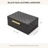MACKENZIE-CHILDS Black Faux-Leather Box, Jewelry Box or Storage Box, Large(Large)