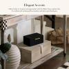 MACKENZIE-CHILDS Black Faux-Leather Box, Jewelry Box or Storage Box, Large(Large)