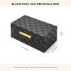 MACKENZIE-CHILDS Black Faux-Leather Box, Jewelry Box or Storage Box, Large(Small)