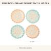 MACKENZIE-CHILDS Posie Patch Ceramic Dessert Plates, Set of 4