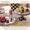 MACKENZIE-CHILDS Posie Patch Large Ceramic Pedestal Platter(Butterfly Toile)