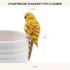 MACKENZIE-CHILDS Pot Climber, Decorative Indoor and Outdoor Planter Hanging Decor, Pink-and-White Rosy Check Funny Bunny(Chartreuse Parakeet)