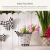 MACKENZIE-CHILDS Pot Climber, Decorative Indoor and Outdoor Planter Hanging Decor, Pink-and-White Rosy Check Funny Bunny(Courtly Check Butterfly)