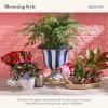 MACKENZIE-CHILDS Pot Climber, Decorative Indoor and Outdoor Planter Hanging Decor, Pink-and-White Rosy Check Funny Bunny(Dolce Vita Flower)