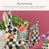 MACKENZIE-CHILDS Pot Climber, Decorative Indoor and Outdoor Planter Hanging Decor, Pink-and-White Rosy Check Funny Bunny(Funny Bunny)