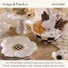 MACKENZIE-CHILDS Set of 4 White Rabbit Collection Ceramic Salad and Dessert Plates, 8 Inches