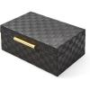 MACKENZIE-CHILDS Black Faux-Leather Box, Jewelry Box or Storage Box, Large(Large)