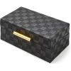 MACKENZIE-CHILDS Black Faux-Leather Box, Jewelry Box or Storage Box, Large(Small)