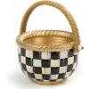 MACKENZIE-CHILDS Courtly Check Small Basket, Cute Basket for Gifts and Storage, Spring and Easter Basket Decor